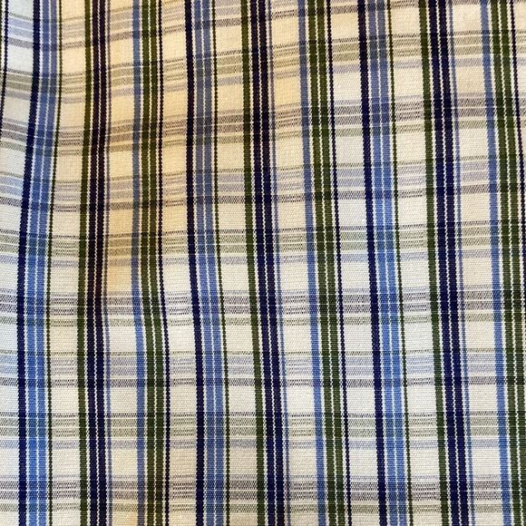 Barneys New York Mens Long Sleeve Fine Cotton Blue/Gray Checked Dress Shirt. XL - Picture 2 of 7